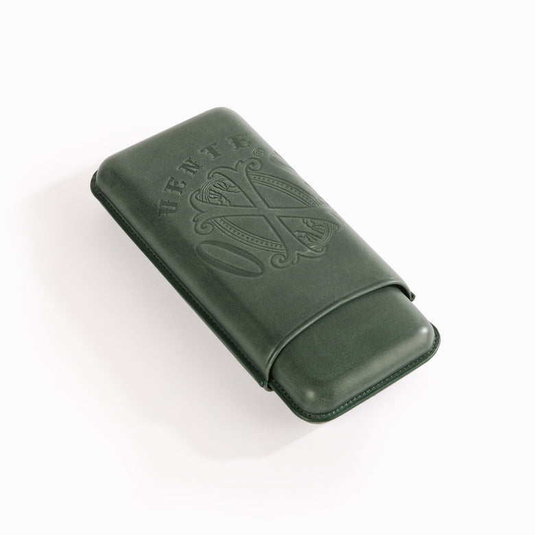 OXS Spanish Leather 3er Zigarrenetui - English Green