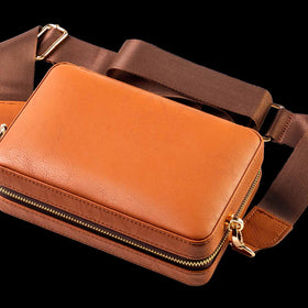 Angelo Humidor Koffer - Handgefertigt aus feinstem Leder + Jet-Feuerzeug und Cutter