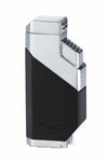 Caseti Feuerzeug 3er Jetflame schwarz matt/chrom inkl. Rundcutter