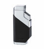 Caseti Feuerzeug 3er Jetflame schwarz matt/chrom inkl. Rundcutter