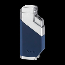 Caseti Feuerzeug 3er Jetflame blau matt/chrom inkl. Rundcutter