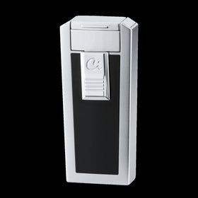 Caseti Feuerzeug 3er Jetflame chrom gebürstet schwarz