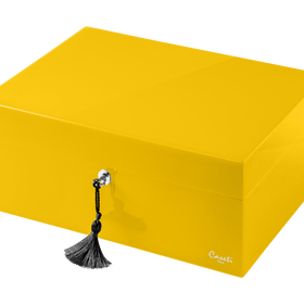 Caseti Humidor Paris, gelb Hochglanz lackiert