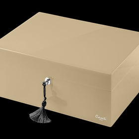 Caseti Humidor Paris, grau-beige Hochglanz lackiert