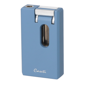 Caseti Feuerzeug Soft Jetflame stahlblau matt inkl. V-Cut und Rundcutter