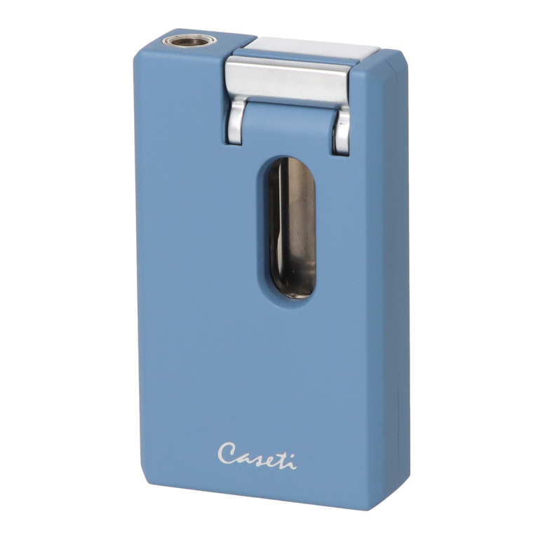 Caseti Feuerzeug Soft Jetflame stahlblau matt inkl. V-Cut und Rundcutter