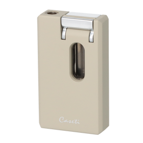 Caseti Feuerzeug Soft Jetflame grau/beige matt inkl. V-Cut und Rundcutter