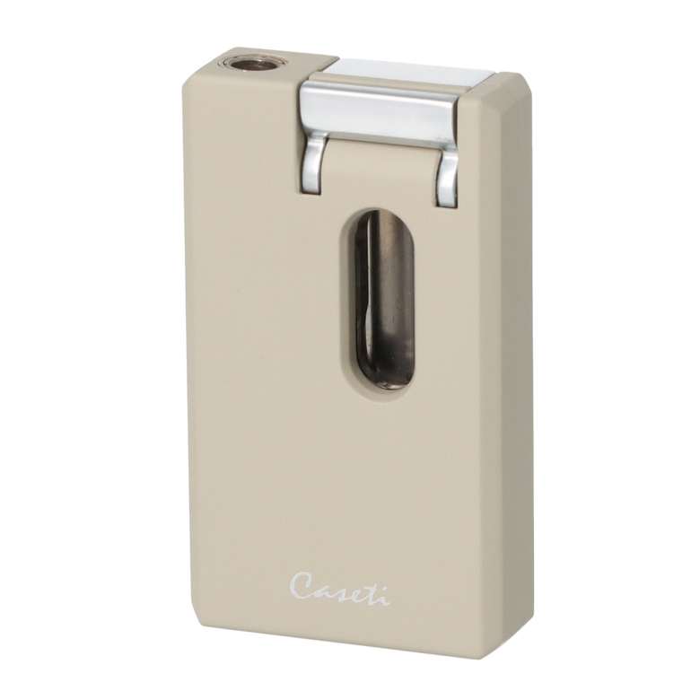 Caseti Feuerzeug Soft Jetflame grau/beige matt inkl. V-Cut und Rundcutter