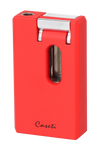 Caseti Feuerzeug Soft Jetflame rot matt inkl. V-Cut und Rundcutter