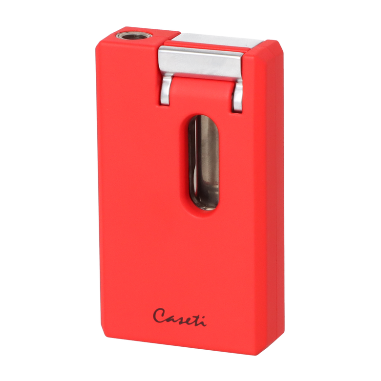 Caseti Feuerzeug Soft Jetflame rot matt inkl. V-Cut und Rundcutter