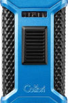COLIBRI Zigarrenfeuerzeug Ascari blau/schwarz 3er Jetflame inkl. Rundcutter