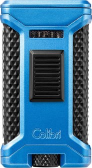 COLIBRI Zigarrenfeuerzeug Ascari blau/schwarz 3er Jetflame inkl. Rundcutter