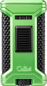 COLIBRI Zigarrenfeuerzeug Ascari grün/schwarz 3er Jetflame inkl. Rundcutter