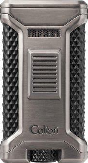 COLIBRI Zigarrenfeuerzeug Ascari gun/schwarz 3er Jetflame inkl. Rundcutter