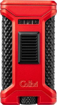 COLIBRI Zigarrenfeuerzeug Ascari rot/schwarz 3er Jetflame inkl. Rundcutter