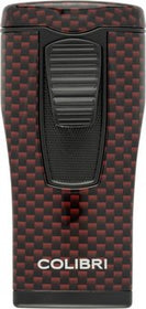 COLIBRI Zigarrenfeuerzeug Monaco II Carbondesign rot 3er-Jetflame