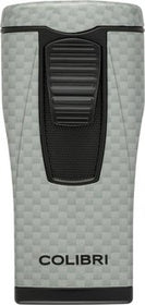 COLIBRI Zigarrenfeuerzeug Monaco II Carbondesign silber 3er-Jetflame