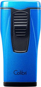 COLIBRI Zigarrenfeuerzeug Monaco II metallic blau 3er Jetflame