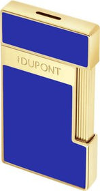 S.T. DUPONT Biggy blau Lack/gold Jetflame