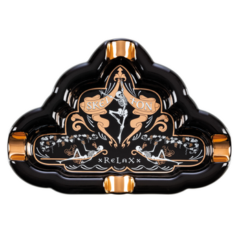 Skel Ton – Xrelaxx Zigarrenaschenbecher, 4 Ablagen Schwarz/Gold