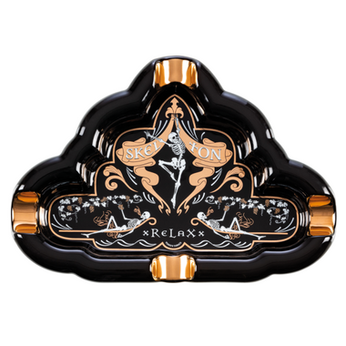 Skel Ton – Xrelaxx Zigarrenaschenbecher, 4 Ablagen Schwarz/Gold