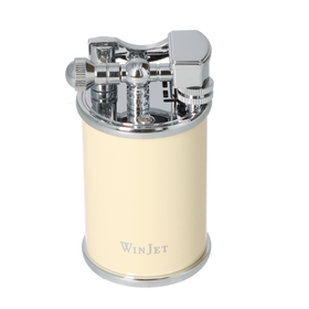 Winjet Tischfeuerzeug Stein creme/silberfarben