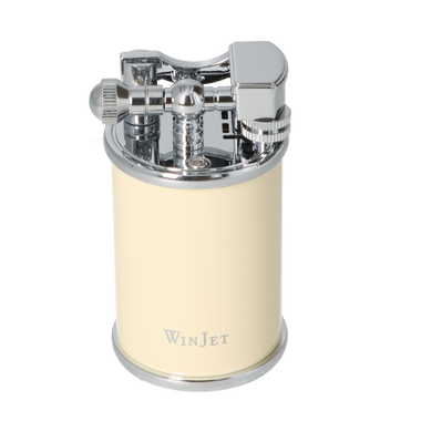 Winjet Tischfeuerzeug Stein creme/silberfarben
