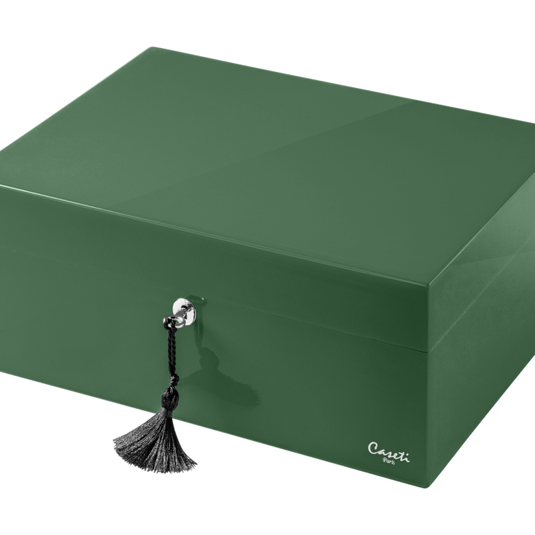Caseti Humidor Paris, grün Hochglanz lackiert