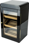 Humidor-Schrank schwarz glänzend mit Glastüre