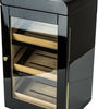 Humidor-Schrank schwarz glänzend mit Glastüre