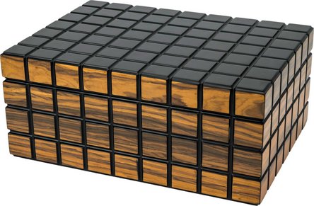 PASSATORE Humidor Rippen schwarz/Makassar matt