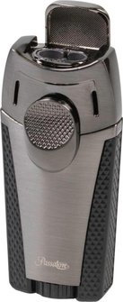 PASSATORE 2-Flammen Jet Zigarrenfeuerzeug Ryan gun satiniert/schwarz