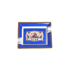 Elie Bleu Porzellan Aschenbecher La Flor de Alba - Blau